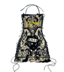Joskaa Halter Printed Y2k Line Up Wacky Contrast Dress Women Gothic Party Sexy Hollow Bandage Halloween Makeup Dresses Outwear
