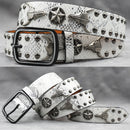 Rivet PU  Leather men's belt Fashion alloy belts Buckle luxury brand jeans belts for men business belt female belt