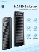 ORICO M.2 NVMe SSD 硬盘盒 10Gbps USB3.2 Gen2 M2 硬盘盒外壳 简约设计 适用于 NVMe SATA 免工具 支持 UASP