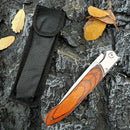 The Timber Edge | 12-Inch Stainless Steel Folding EDC Knife with Walnut Handle