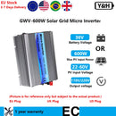Y&H 600W 并网太阳能逆变器 MPPT 纯正弦波 微型逆变器 24V 36V 电池 11-32V 光伏输入 交流120V/220V 太阳能电池板 家用系统