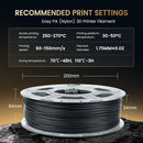 JAYO Easy PA Filament 1.75mm Nylon PA 3D Printer Filament 5Rolls/set Polyamide (PA) 3D Printing Filament Fit Most FDM Printer
