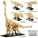 The Fossil Vault | 4-in-1 Jurassic Dinosaur Skeleton Building Blocks Set — 1,225 Pieces