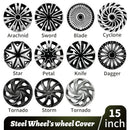 4 PCS Wheel Covers Hubcaps Design For 15 Inch Steel Wheels R15 Tire For Most Family Cars