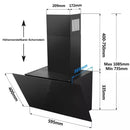 Extractor Wall  60cm Exhaust Air Recirculation Touch Display glass A++ LEDs Kitchen Hood YYWH0460
