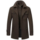 Men's autumn and winter business woolen coat fashion double collar cold jacket thick coat windproof