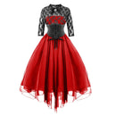 The Cogsworth | Lace-Up Corset Midi Dress