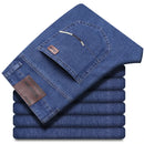 Wthinlee Business Men Jeans Casual Straight Stretch Fashion Classic Blue Black Work Denim Trousers Spring Summer Brand Clothing