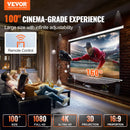 SucceBuy Electric Motorized Projector Screen 100/120 inch 16:9 4K 1080 HD Wall Mount Movie Screen for Family Home Office Theater