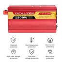 2000W车载逆变器12V DC转110V/220V 60HZ AC转换器带双USB快速车载充电器适配器（红色）