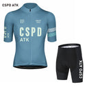 CSPD ATK men's cycling sportswear set summer lightweight cycling jersey sponge cushion cycling bib MTB cycling suit