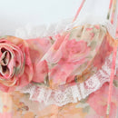 Sexy Print Pleated Short Party Dresses Women Sleeveless Sling Backless Flower Lace Holiday Dresses 2026 Spring Summer Robe