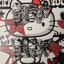 10件Y2K辣妹长棺材手工穿戴甲 3D三丽鸥Hello Kitty小熊珍珠钻石五角星穿戴美甲