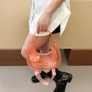 Fashion Half Moon Shoulder Bag For Women 2025 Summer Waterproof PVC Transparent Crossbody Bag 8 Colors Jelly Mobile Phone Purse