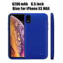 品证 6200毫安电池充电壳适用于iPhone 6 6S 7 8 Plus 充电壳适用于iPhone X XR Xs Max 便携式移动电源充电器
