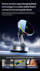 Cooling Magnetic Car Wireless Charger Car Phone Holder Mount Fast Charging for iPhone 15 14 13 Pro Suction Cup Vacuum Foldable