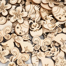 50/100pcs Easter Wooden Crafts Ornament Rabbit Eggs Kids Painting DIY Wood Slice 2025 Spring Easter Party Home Table Decoration