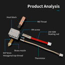 Hotend Kit For Elegoo Neptune 4 For 3D Printer Upgraded Copper Pipe Metal Heater Block Brass Nozzle Heating Rod Thermistor
