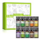 PHATOIL 10pcs Essential Oils Set 10ml Gift Box Pure Natural for Humidifier Diffuser Candles Making DIY Aroma Oils for Skin Care