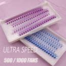 6D 10D Promade 500/1000 Fans Pointy Base Blue Purple Color Ultra Speed New Trend  Premade Volume Eyelashes Extension Makeup Tool