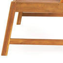 Acacia Wood Outdoor Patio Bench with Adjustable Backrest, 2-Person Park Bench Garden Bench Front Porch Bench