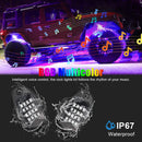RGB LED岩石灯 4/6/8合1汽车底盘灯 音乐同步 适用于吉普越野卡车船只 蓝牙APP控制 底盘氛围灯
