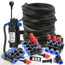 3M-25M 3/8”PE Hose Misting System DIY Adjustable Orange Nozzle Spray Cooling Kit for Greenhouse Garden Plants Fogging Watering
