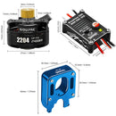 2204 2400KV Brushless Outrunner Motor with Transmission and 30A ESC for 1/24 RC Crawler Axial SCX24 Upgrade