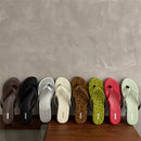SUOJIALUN 2025 Summer New Brand Women Slipper Fashion Narrow Band Slip On Flip Flops Soft Flat Heel Outdoor Casual Dress Slides