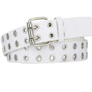 Women Punk Goth Belts Brand Leather Women Grunge Belt Halloween Double Pin Buckle Female Belt for Jeans Streetwear