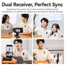 Ulanzi A100 Wireless Lavalier Microphone for Smartphones Cameras 20M Transmission for Street Interviews Vlogging Music Recording