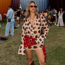 Polka Dots Print Detachable Scarf Sling Dress 2026 New Ladies Slim V-neck Spaghetti Strap Long Robes Women's Beach Dresses