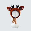 Newborn Wool Felt Fox Flower Bonnet Newborn Photography Props Baby Animal Floral Garden Hat Photo Shoot