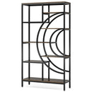 Tribesigns 71 inches Geometric Bookcase, 8-Tiers Bookshelves, Rustic Bookcase with Metal Frame, Freestanding Open Shelving