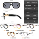 SHAUNA Double Bridges Women Luxury Sunglasses Retro Brand Designer Square Clear Gradient Shades UV400 Men Rivets Sun Glasses