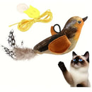 Wall‑Mounted Sound‑Activated Plush Bird Catnip Toy, Interactive Kitten Chasing Teaser, Indoor Pet Play Entertainment Accessory