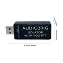 USB2RIG电台声卡适配器支持PTT和VOX控制USB声卡连接器适配器，TTL/232电平，适用于KENWOOD YAESU ICOM