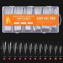 240pc/box False Nails Super Long Ballerina Nails Press On Nail Full Cover Matte Gel Tips Nail Art XXL American Capsule Fake Tips