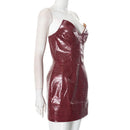 The Mirabelle | Strapless Faux-Leather Party Mini Dress