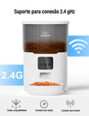 4升猫咪自动喂食器WiFi智能旋转慢食狗粮喂食器带录音大容量定时猫粮分配器