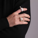 Bubble Letter Couples Ring for Men Arrow Heart Real Gold Plated Hip Hop Jewelry Valentines Day Gift 2022 Trend