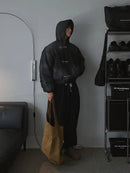 American Fashion Snap Fastener Loose Coat High Street Oversized Hoodie Y2k Retro Harajuku Punk Button Jacket Men Clothing