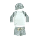 2025 Kids Boy Swimsuits Summer Sun Protection Vacation Beach Pants Long sleeve Tops with Hat Children Surfing Swim Suit 1-7T