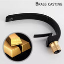Black Bathroom Basin Faucet Deck Mount Black Chrome Washing Basin Mixer Water Taps Creative Hot Cold Water Crane Mixers
