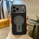 For iPhone 17 Pro Max 16 Luxury Magsafe Magnetic Holder Stand Matte Phone Case For iPhone 15 14 Plus 13 Lens Protective Cover
