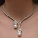 Stonefans Vintage Green Open Necklace Rhinestones Collar Water Droplets Pendant Fashion Crystal Bridal Choker Wedding Jewelry