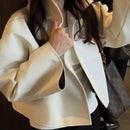 Retro Crocodile Pattern Short Women's Leather Jacket High Collar Zipper Loose Long Sleeve Jackets 2026 Lady Street Daily Wear
