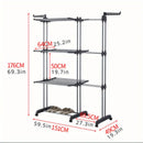 Clothes Rack Foldable Drying Rack 4 Tiers with Wheels Large Laundry Rack for Indoor and Outdoor Use