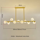 SANDYHA Modern Simple Bubble Ball Long Strip Chandeliers Minimalist Creative Hanging Lights Magic Bean Iron Art Restaurant Lamp