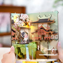 Robotime Rolife Falling Sakura Book Nook with Lights Easy Assemble Home Decoration Booknook Best Gifts for Family Children TGB05